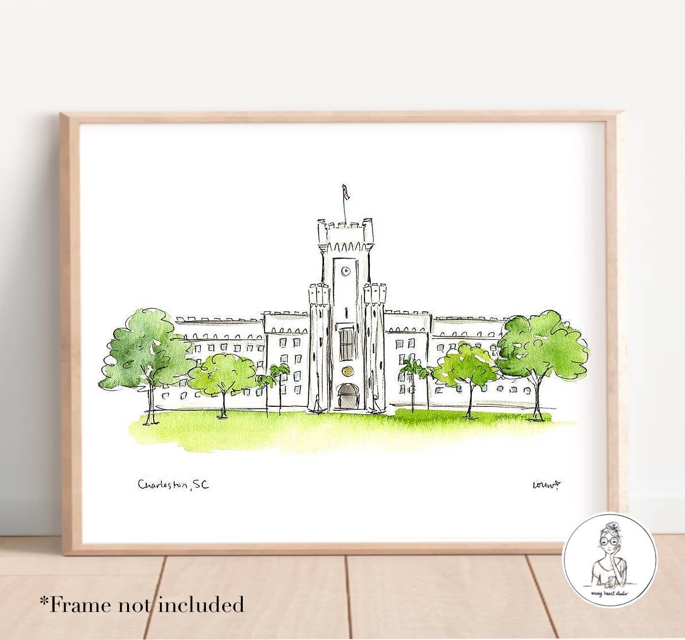 Charleston, South Carolina - Campus. Art Print