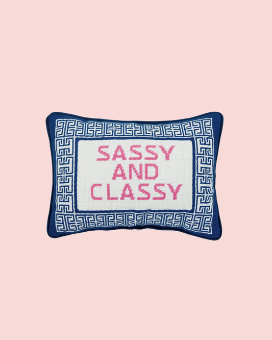 Sassy And Classy Embroidered Pillow