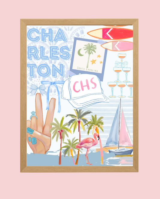 Charleston Collage Art Print