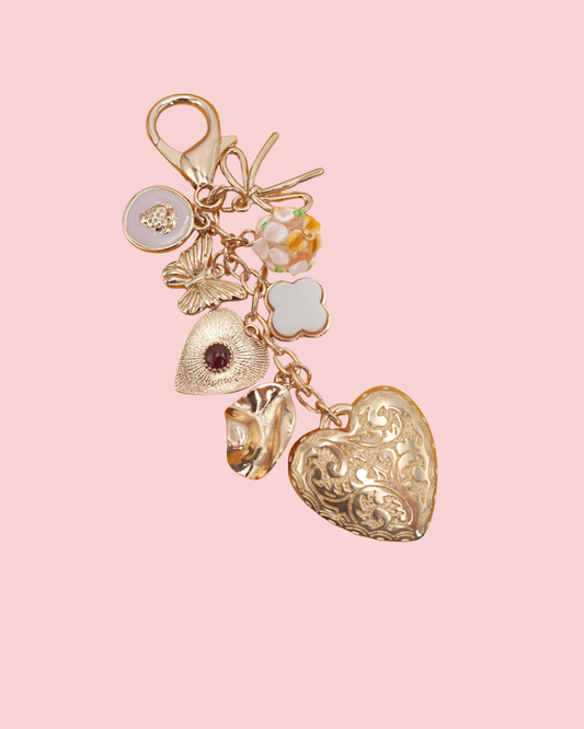 BAG KEY CHARM-HEART BOW BUTTERFLY CLOVER | 80K056