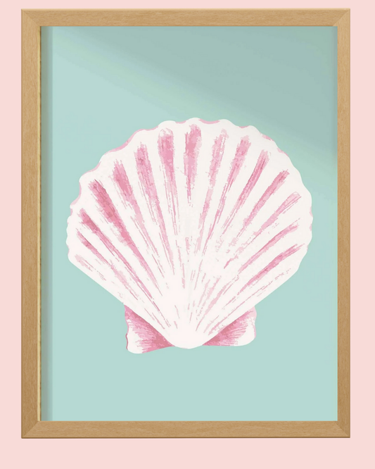 Aqua Seashell Print