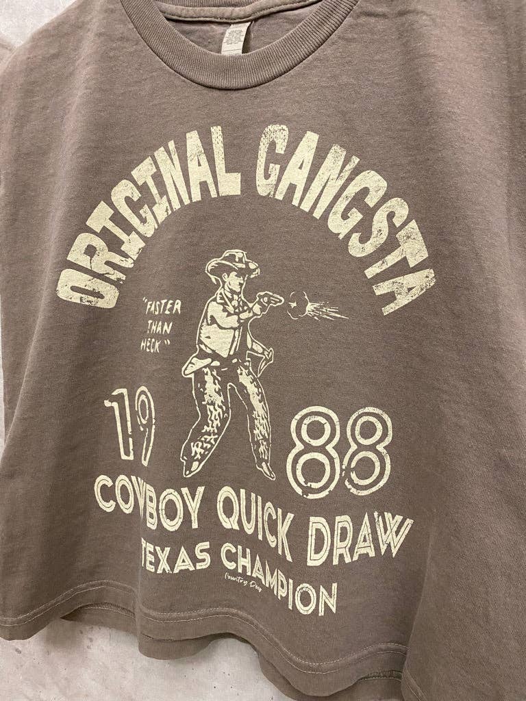 Original Gangsta Boxy Midriff Muscle top