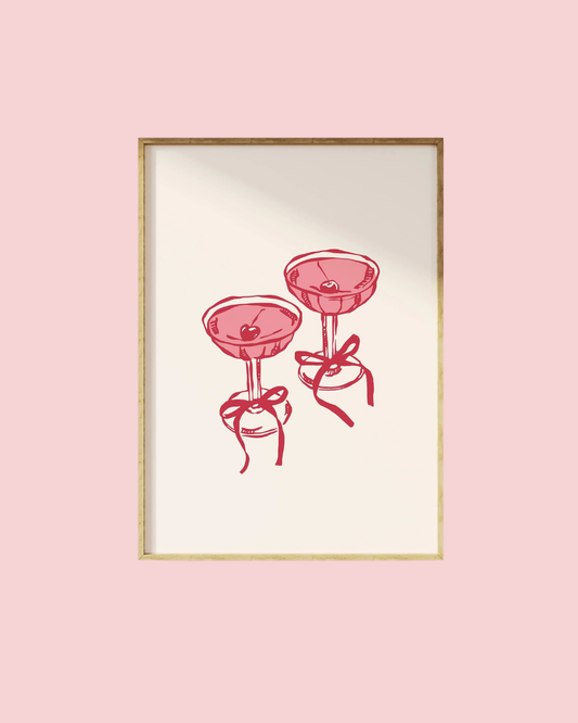 Coquette Cherry Cocktails Print