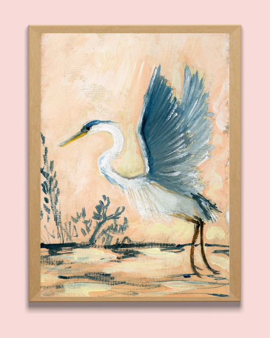 Flyer, Blue Heron a Vertical Print