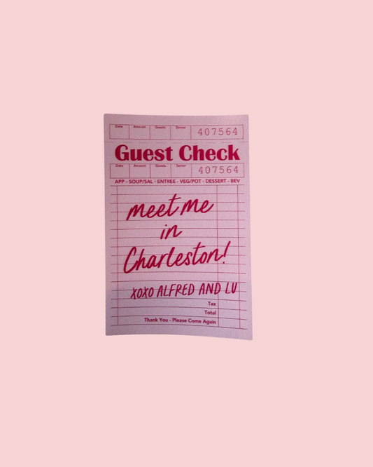 Meet Me In Charleston Guest Check Sticker