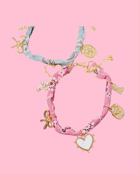 Assorted Charms Paisley Bandana Bracelet