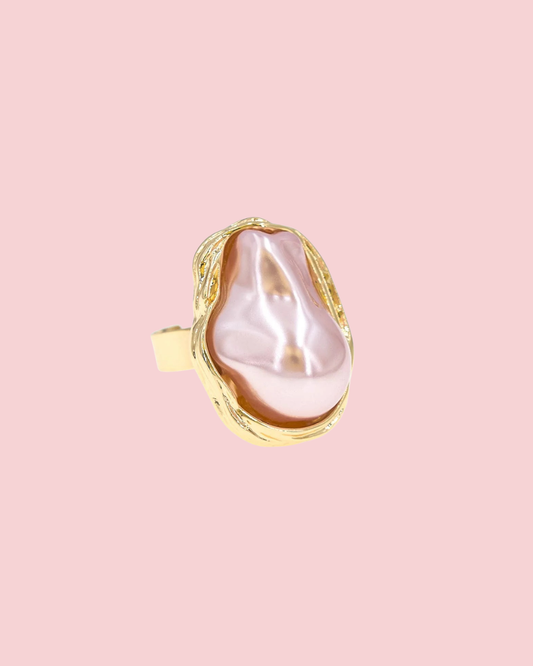 LARGE BAROQUE PEARL OPEN RING