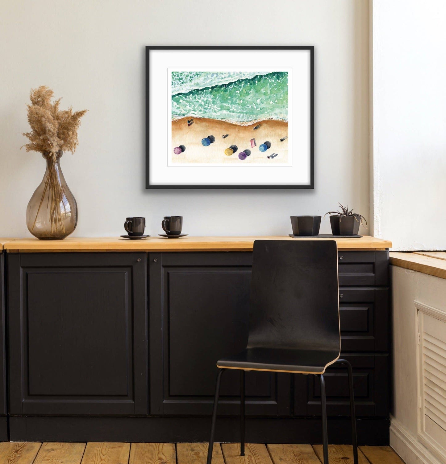 Beach Waves Watercolor Art Print