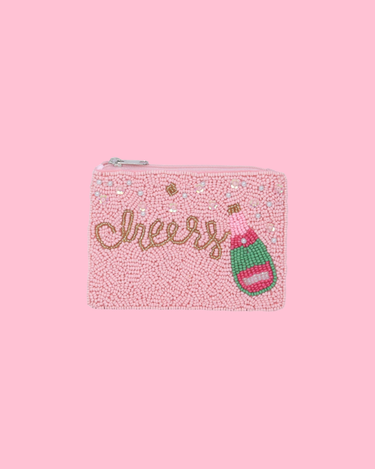 Cheers Themed Fully Beaded Coin Purse