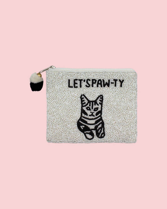 LETS PAW-TY BEADED COIN POUCH