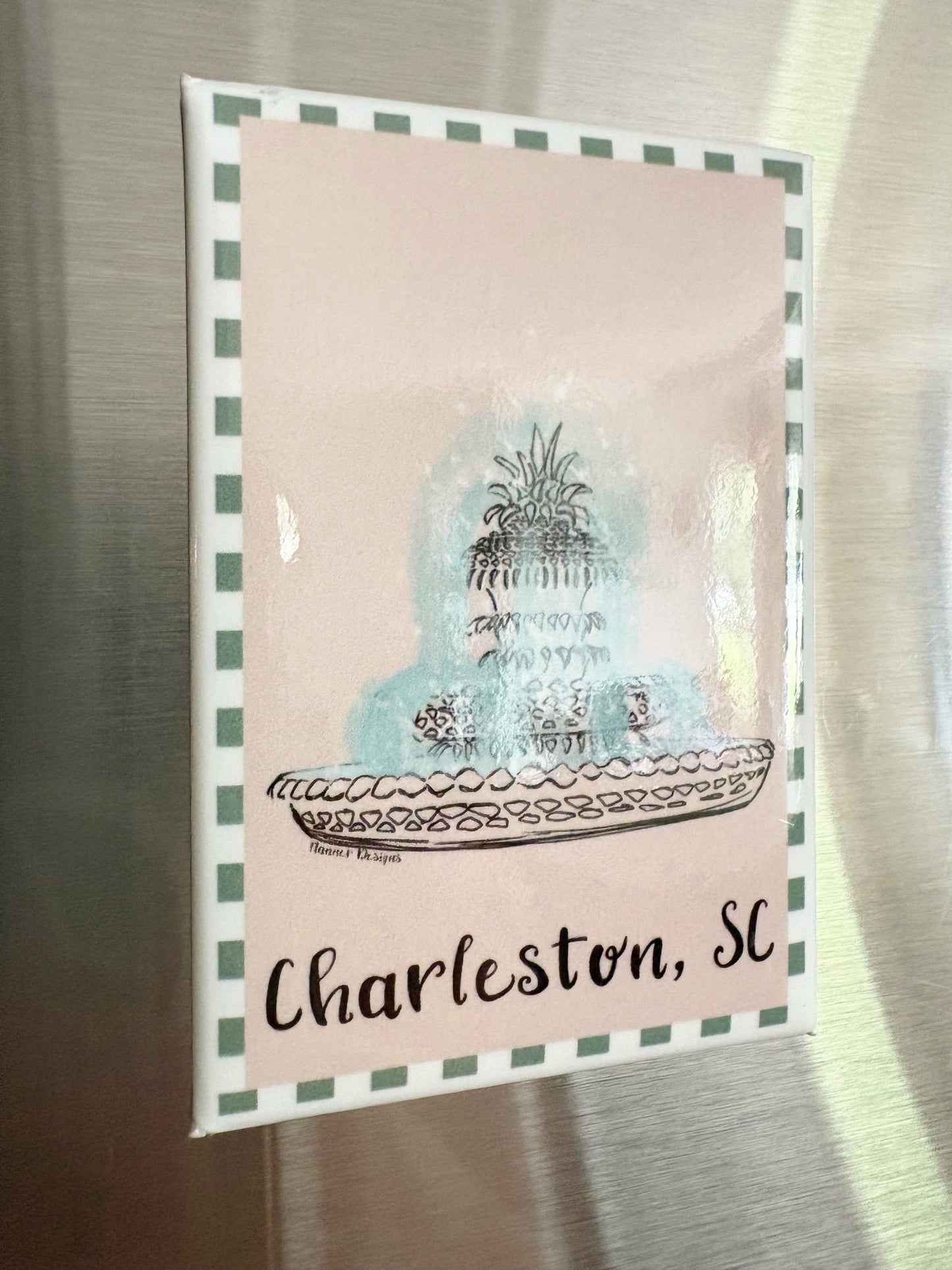 Pineapple Fountain Charleston, SC Magnet