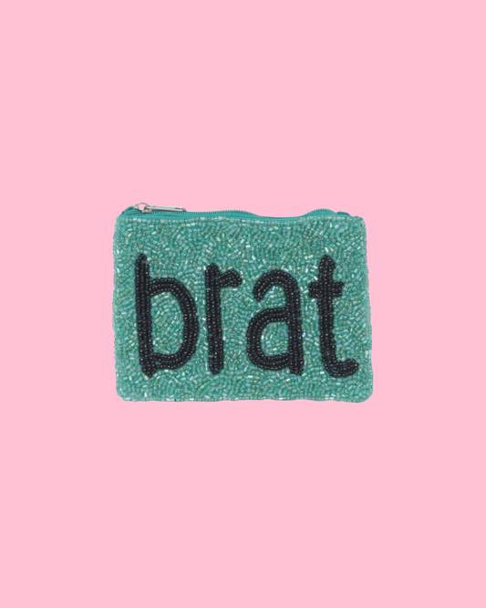 Ladies BRAT Themed Fully Beaded Coin Purse