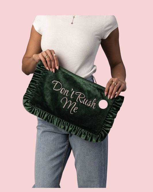 Don't Rush Me Ruffle Travel Pouch