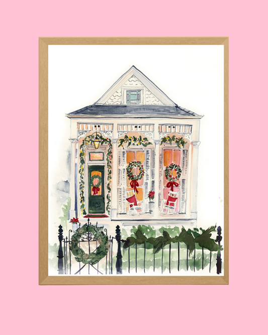 Christmas Porch Art Print