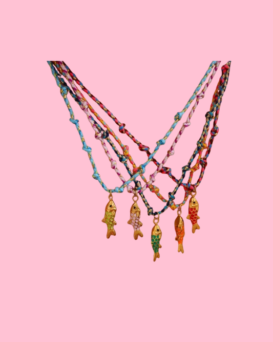 18K STAINLESS STEEL CORDED CHARM NECKLACE