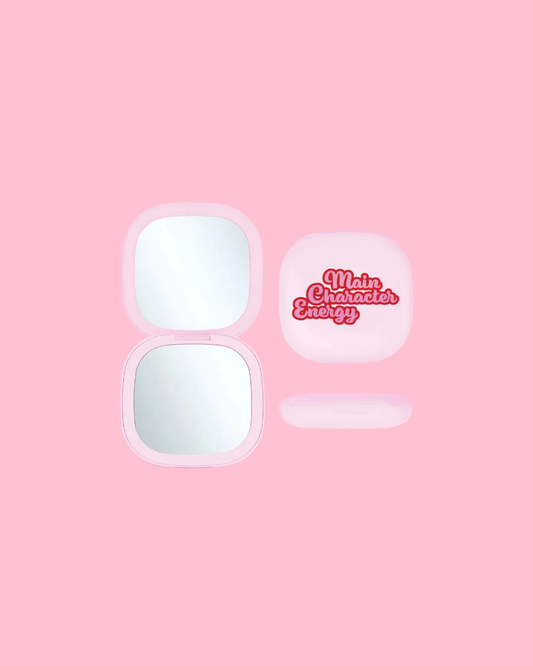 Main Character Energy - LED Compact Mirror (Pink)