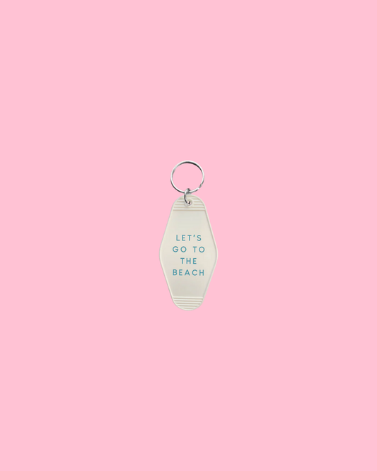 Let's Go To The Beach - Retro Hotel Keychain