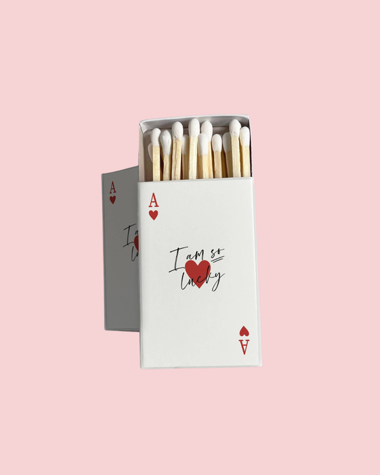 I Am So Lucky Ace of Hearts Playing Card Matchbook