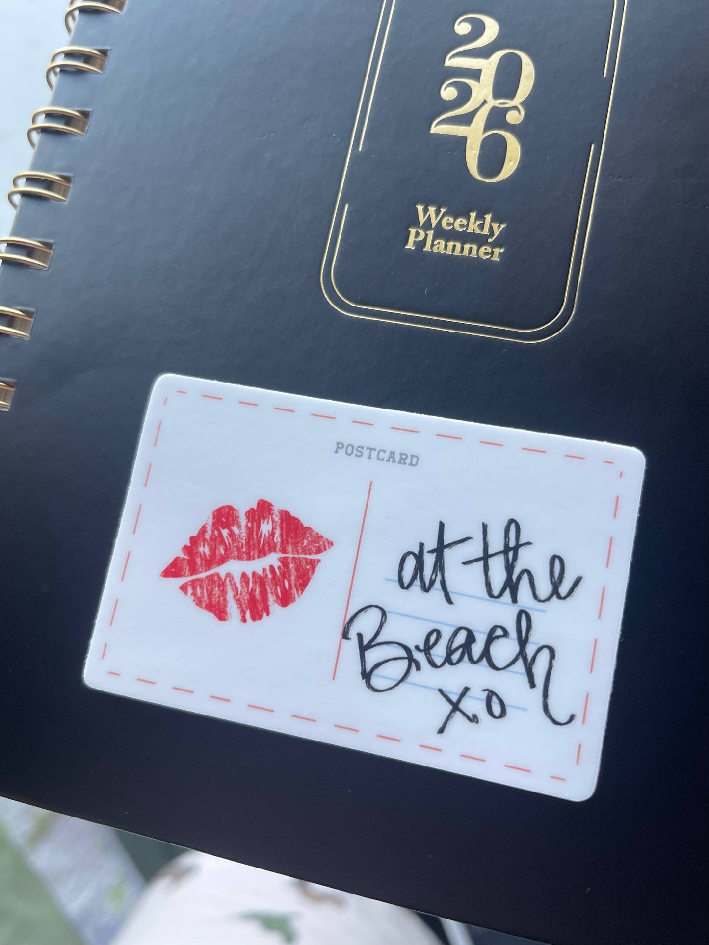 Beach Postcard Themed Coastal Vinyl Sticker XO