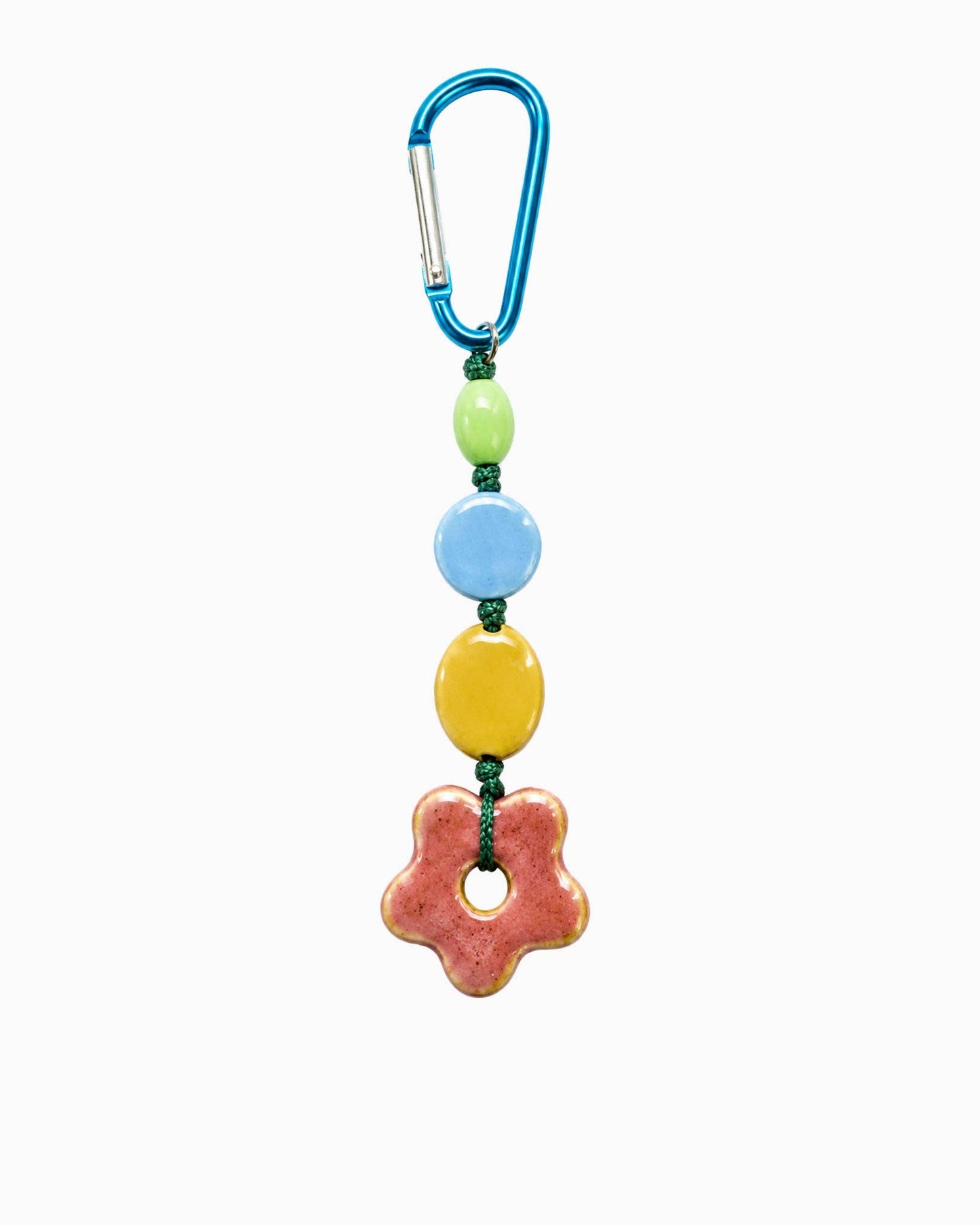 Coastal Bloom Ceramic Carabiner Bag Charm