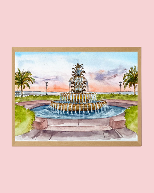 Pineapple Fountain Art Print
