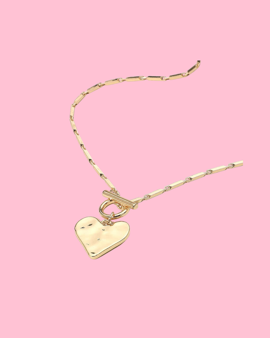 Paris 18K Gold Non-Tarnish Large Heart Chain Necklace