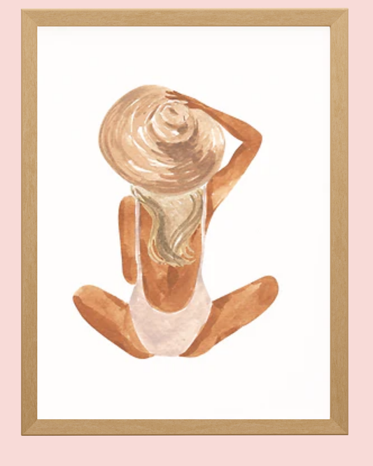 Beach Girl Blonde Art Print