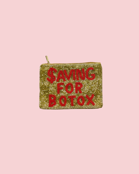 SAVING FOR BOTOX Fully Beaded Coin Purse