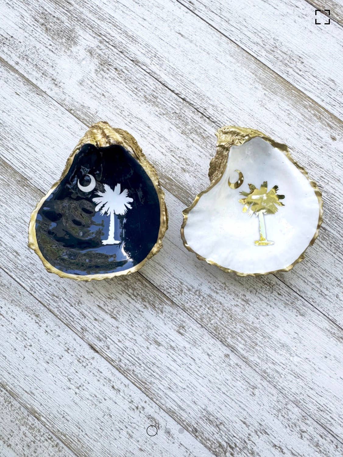 Palmetto & Crescent Moon Oyster Shell Ring Dish