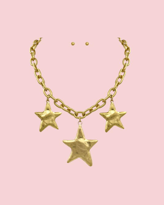 TRIPLE STAR PENDANT NECKLACE