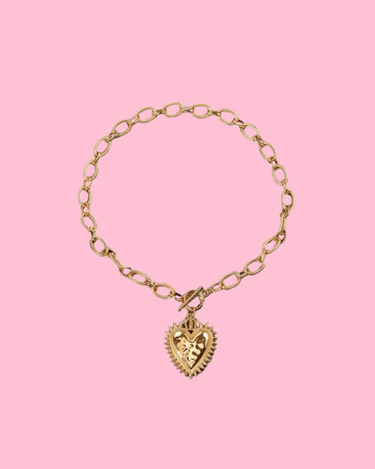 Spiked Heart Chain Necklace