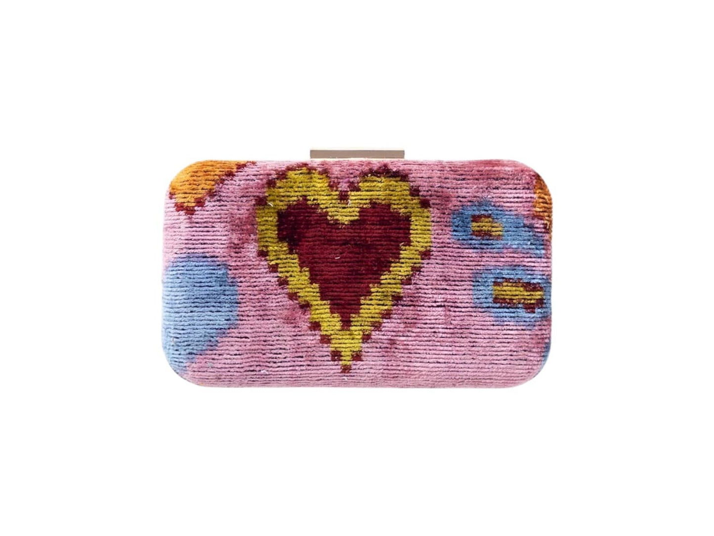 Silk Velvet Ikat Box Clutch