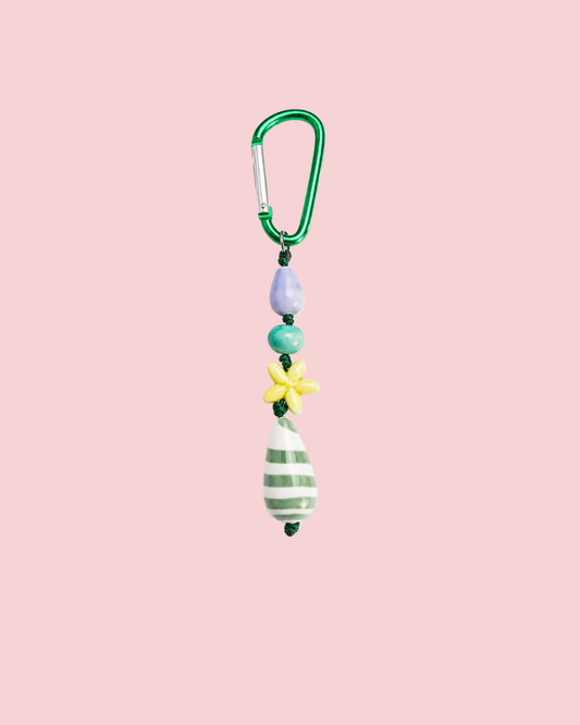 Green Ceramic Cord Carabiner Bag Charm Key Chain