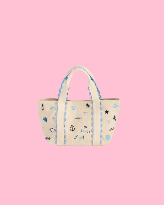 COASTAL ICONS MINI TOTE,NATURAL
