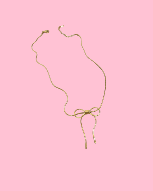Stainless Steel Tarnish Free Bow Necklace