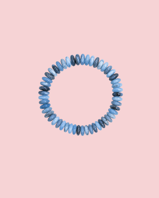 Summer Wide Disc Marble Beaded Stretch Bracelets