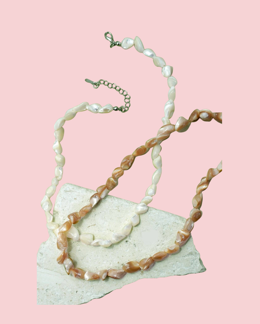 Iridescent Mother-of-Pearl Shell Nugget Necklaces