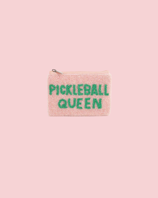 Pickleball Queen Seed Beaded Coin Purse