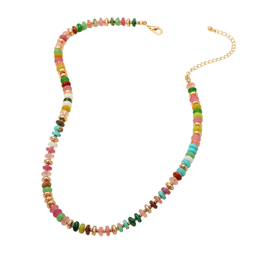 Multi Resin Beaded Necklace