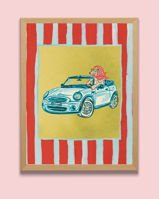Dachshund Collection: Convertible Rides Fine Art Print
