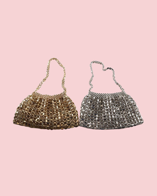Simple Hollow Out Handmade Beaded Handbag