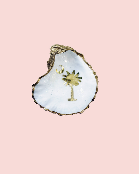 Palmetto & Crescent Moon Oyster Shell Ring Dish