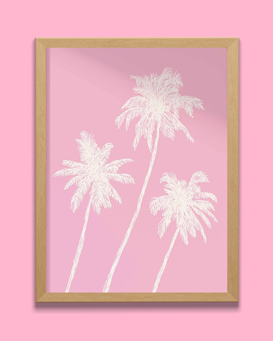 Pink Palm Trees Print