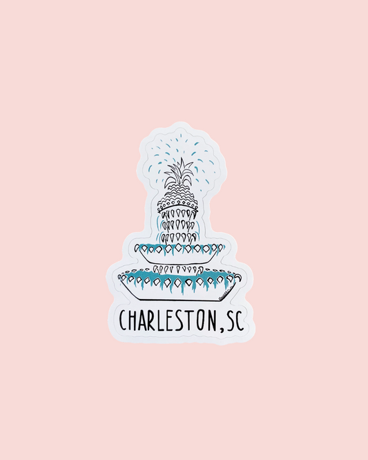 Pineapple Fountain Charleston, SC Sticker