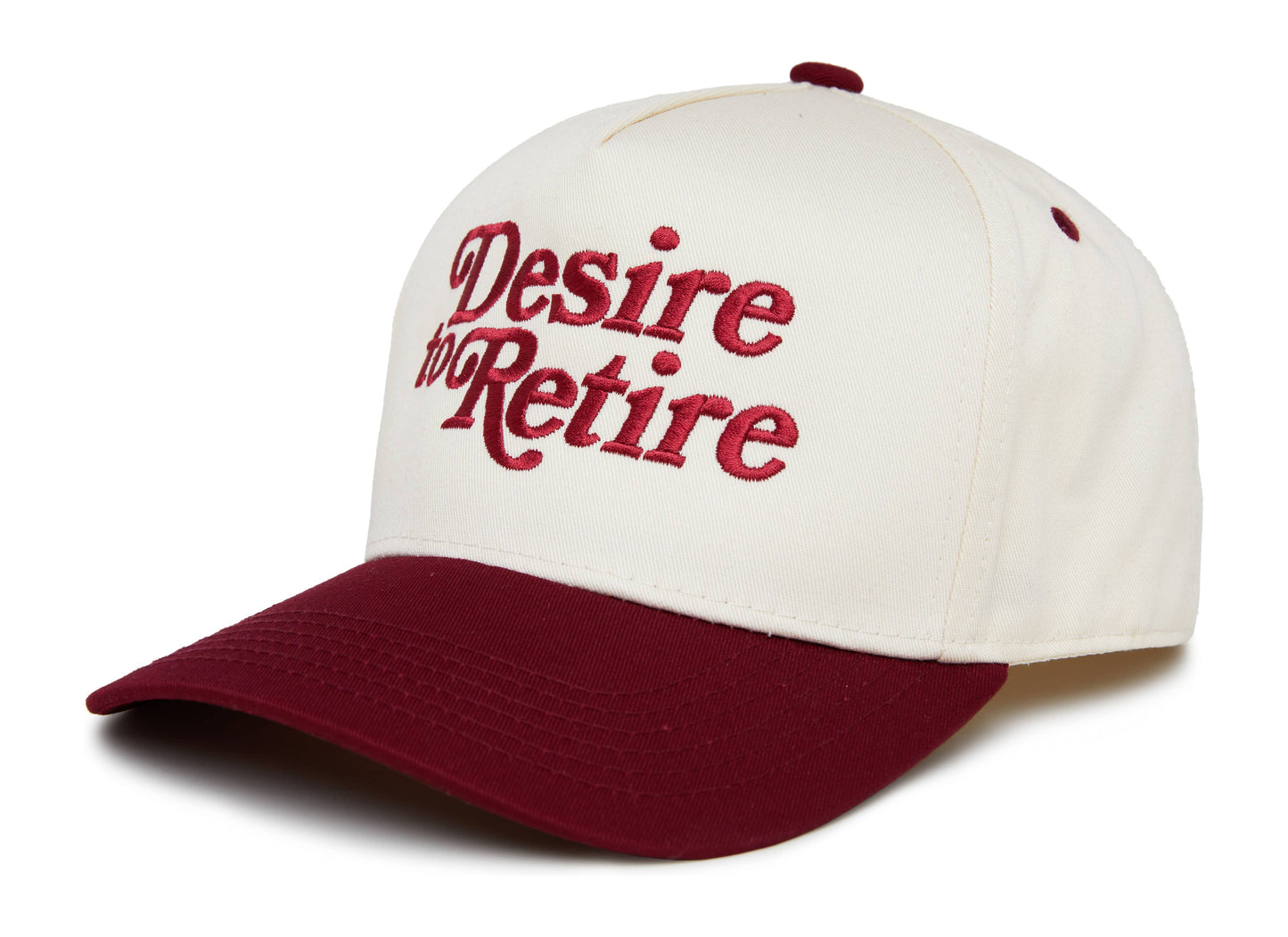 Two Tone Cap - Desire to Retire (Burgundy/Beige)