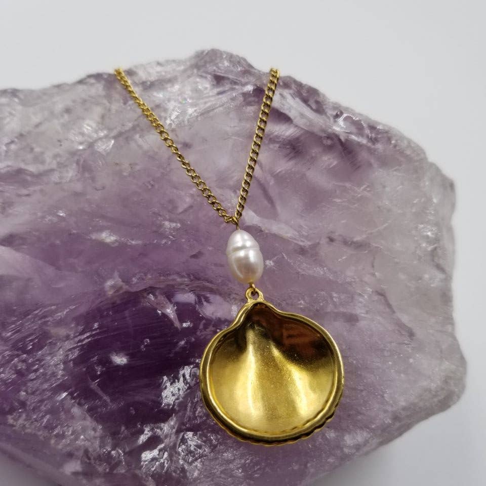 Gold Plated Freshwater Pearls and Shell Necklaces