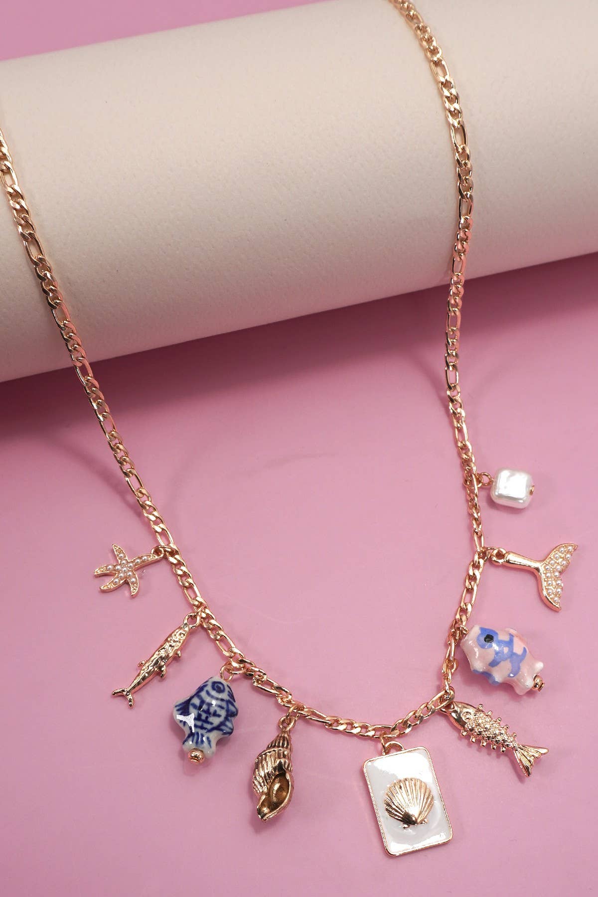 CHARM NECKLACE-OCEAN INSPIRED PORCELAIN FISH | 80N92143