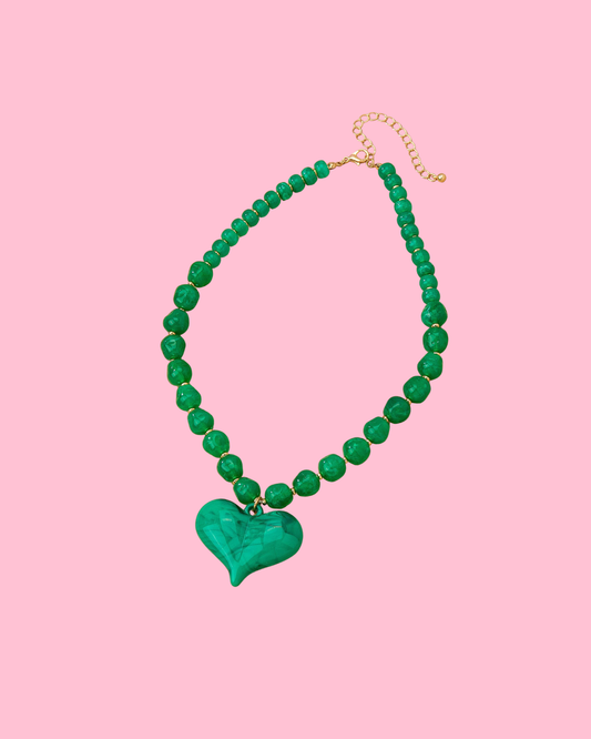 Handmade Chunky Beaded Charm Necklace