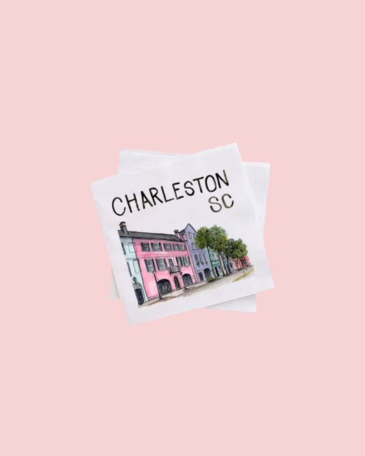 Charleston SC Rainbow Row Cocktail Napkins