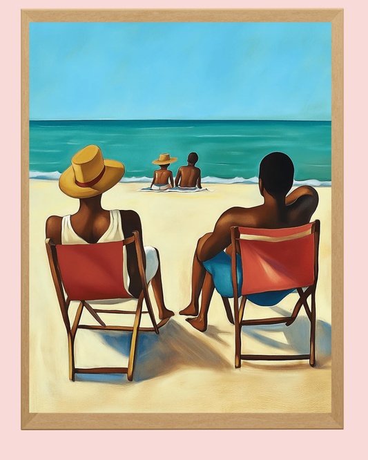 Beach Chat Art Print